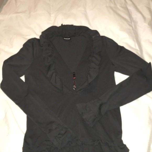 Wolford Ruffle Blouse with Removable Rose Pin - Picture 8 of 8